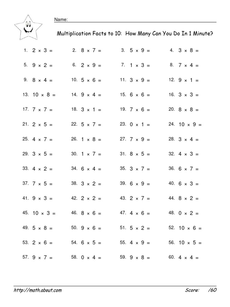 Multiplication Facts 3 | PDF