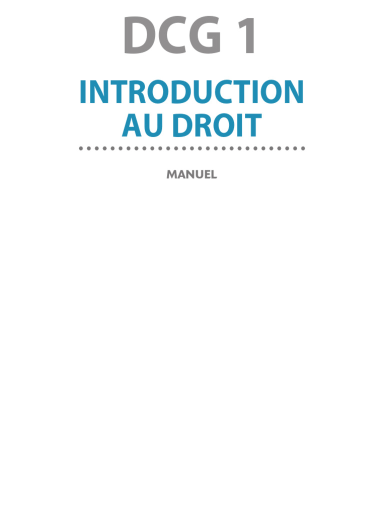 Introduction au Droit DCG 1 - Manuel 2018 | PDF | Compétence | Médiation