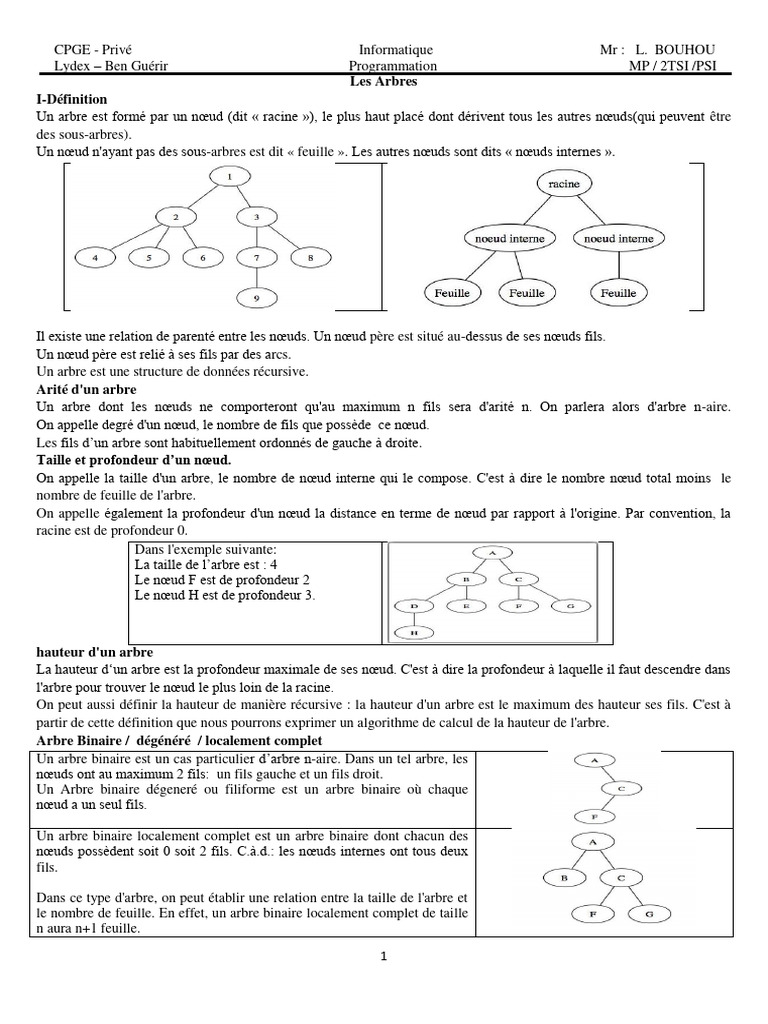 Concepts des Arbres Binaires en Python | PDF | Mathématiques ...
