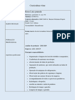 Curriculum Vitae Rosa Luiz Pumule: Beleluane, Quarteirão 14, Casa 705