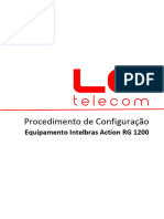 Procedimento Configuração FTTX - Roteador Intelbras Action RG 1200 RF e R