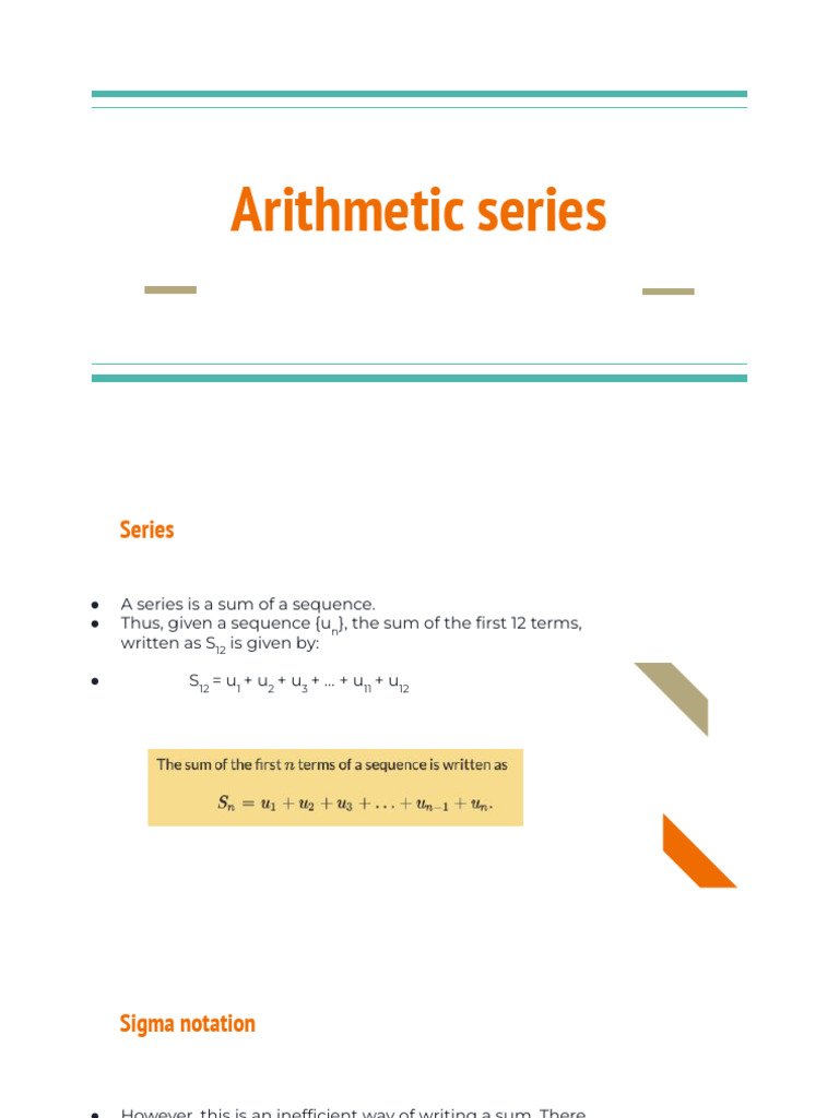 Arithmetic series | PDF image.