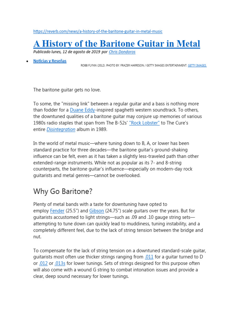 A History of the Baritone Guitar in Metal PDF