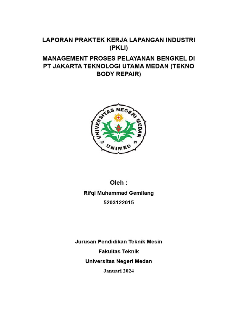 LAPORAN PRAKTEK KERJA LAPANGAN INDUSTRI | PDF