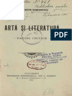 Arta Si Literatura Damianovici Constantin Bucuresti 1914