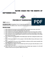 RCCG Intercontinental Prayer Chain For The Month of September 2023