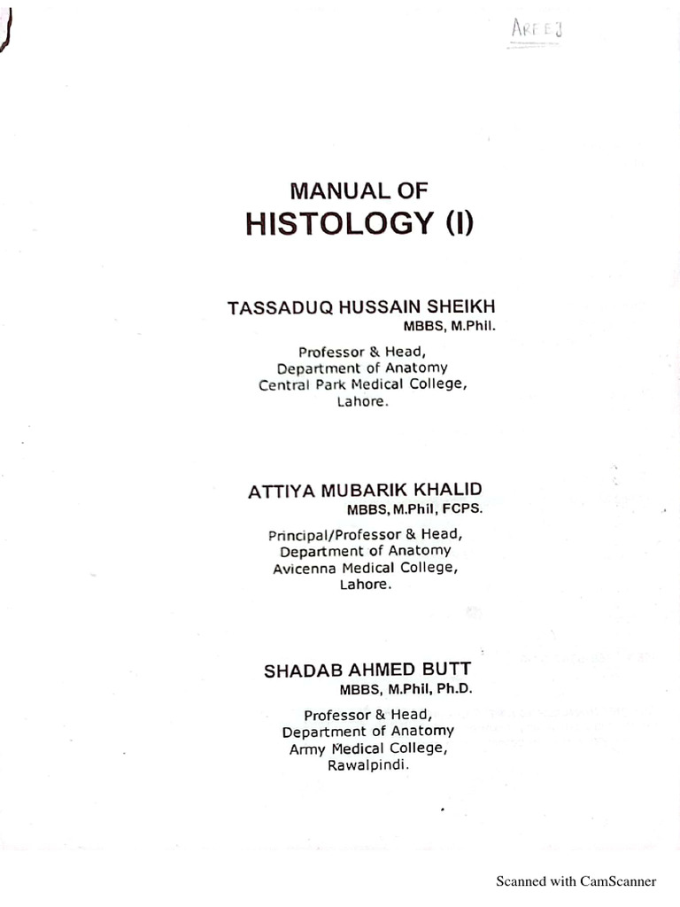 Histology manual | PDF
