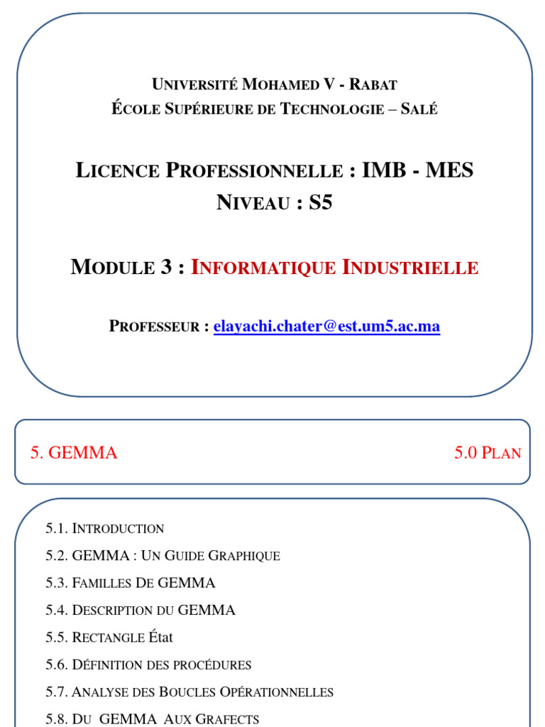 Guide GEMMA pour l'Informatique Industrielle | PDF | Structure de ...