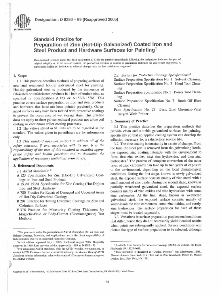 ASTM D 6386-99 Surface Prep | PDF