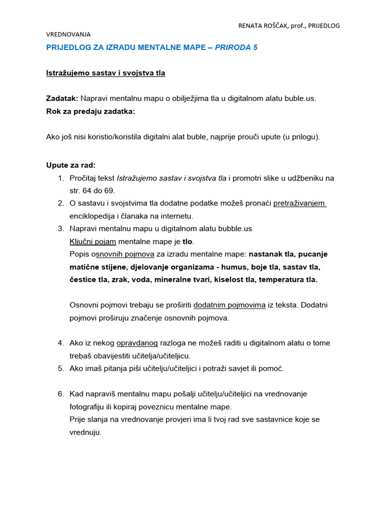 Mentalna Mapa Istrazujemo Sastav I Svojstva Tla PDF