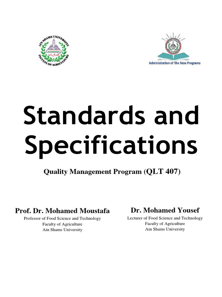 Food Quality Standards Guide | PDF | Specification (Technical Standard ...