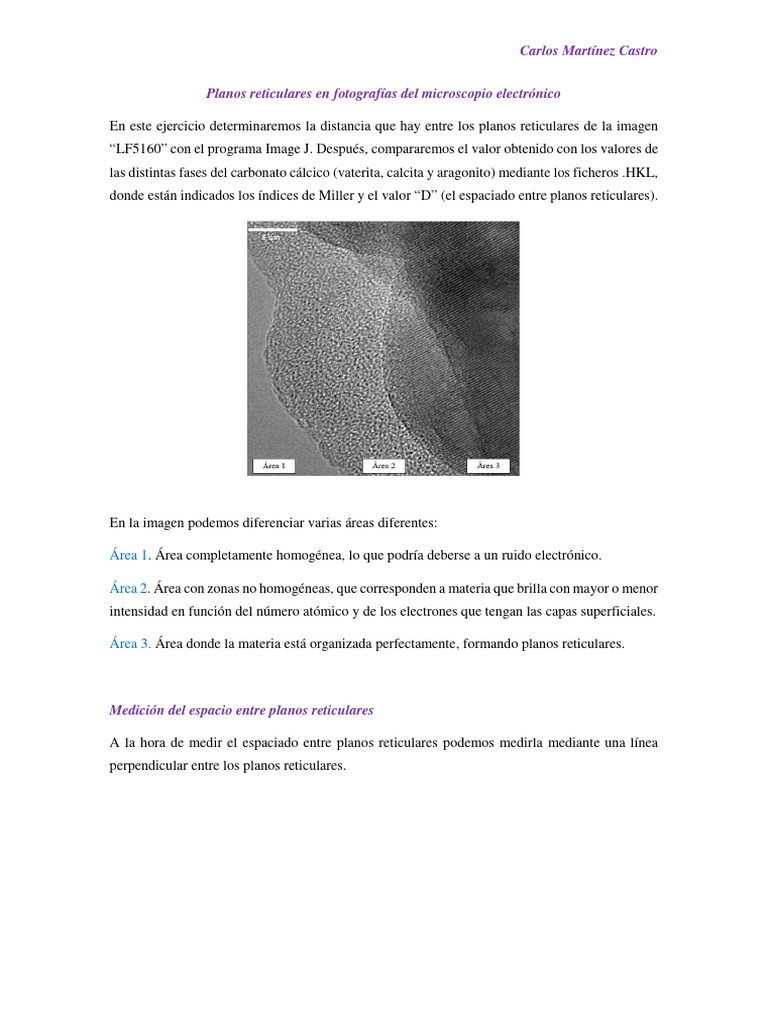 Planos Reticulares en Fotografías Del Microscopio Electrónico Carlos ...