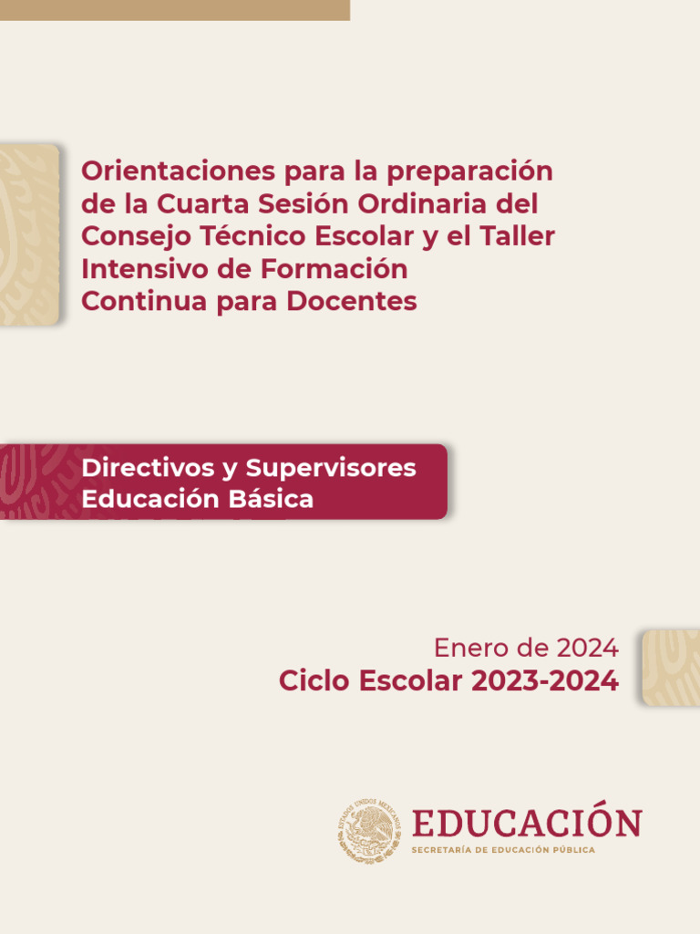 Orientaciones Cuarta Sesión CTE 2024 | PDF | Enseñando | Pedagogía