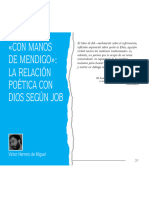 Con Manos de Mendigo. La Relación Poética Con Dios Según Job