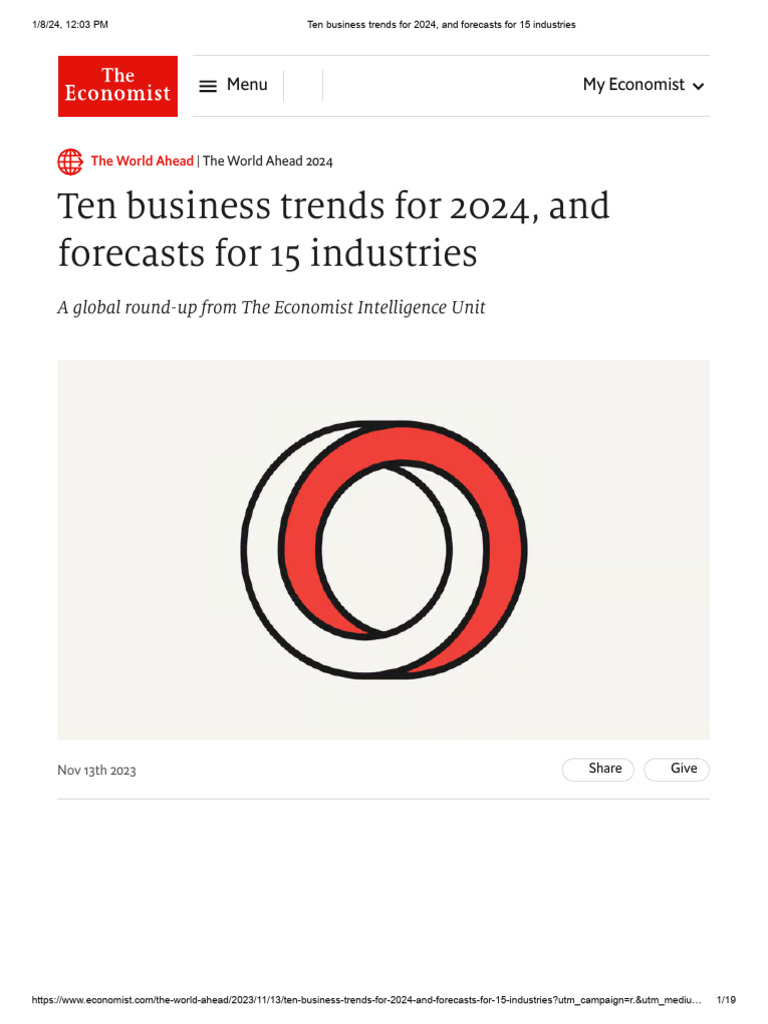 Article Ten Business Trends For 2024, and Forecasts For 15 Industries PDF