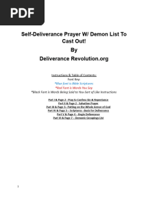 Self Deliverance Prayer With Demon List To Cast Out 1