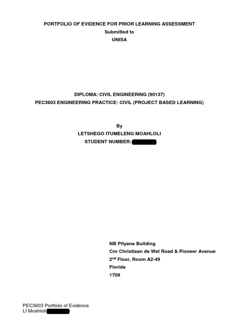Civil Engineering Portfolio of Evidence | PDF | Civil Engineering ...