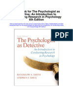 Instant Download Test Bank For The Psychologist As Detective An Introduction To Conducting Research in Psychology 6th Edition PDF Scribd