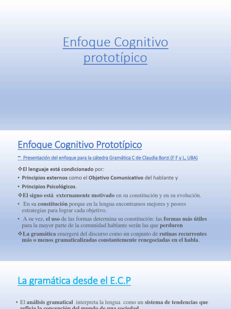 Diapos Enfoque Cognitivo Prototipico | PDF | Cuchara | Sustantivo