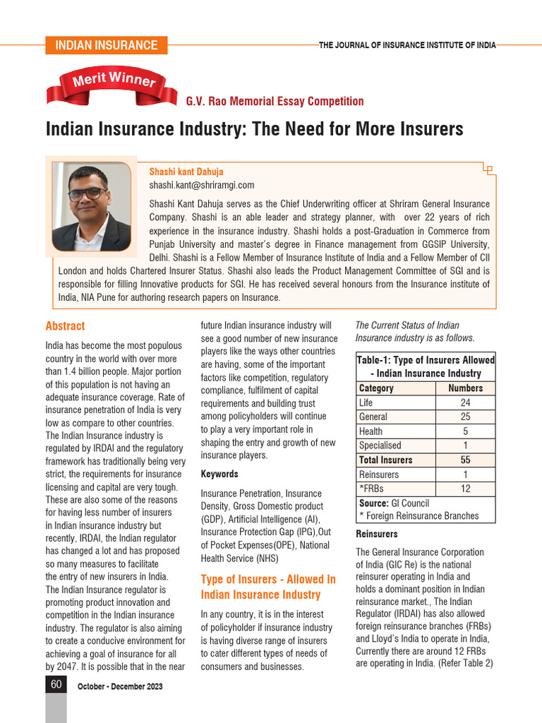 Expanding India's Insurance Landscape | PDF | Insurance | Reinsurance