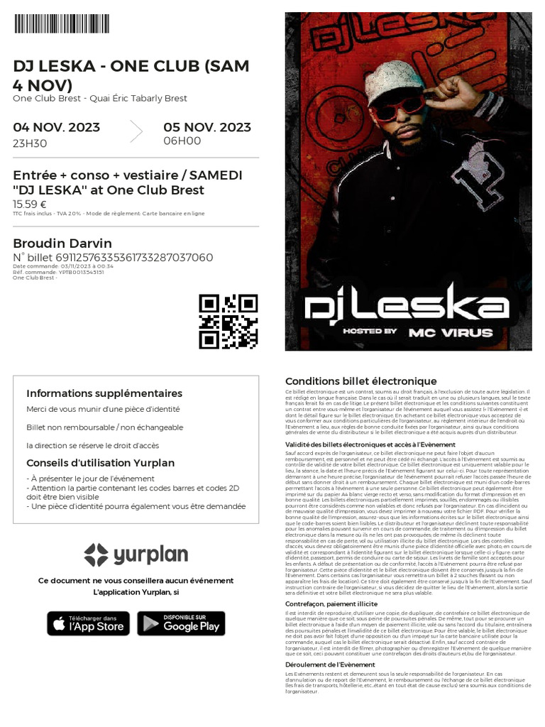 DJ Leska au One Club Brest - 4 Nov | PDF | Code-barres | Document d ...