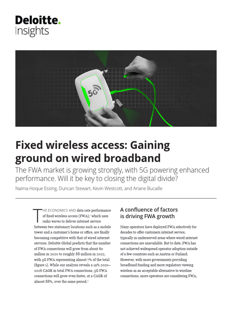 Fixed Wireless Access: Bridging the Digital Divide | PDF | Internet ...