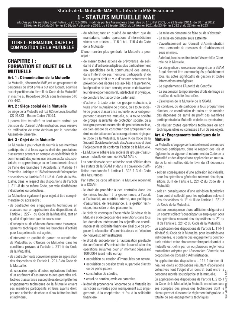 STAT M | PDF | Assurance | Conseil d'administration