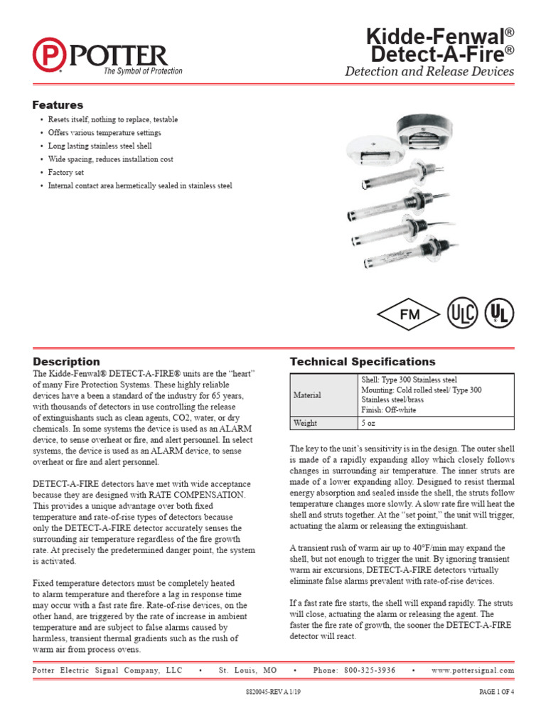Detect-A-Fire Potter | PDF | Fires | Stainless Steel