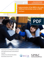 Implementation of The NDIS in The Early Childhood Intervention Sector in NSW Final Report