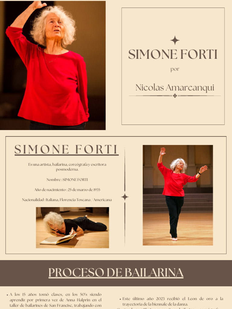 Simone Forti: Pionera de la Danza Postmoderna | PDF | Bailes | Las artes