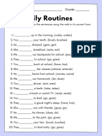 Daily routines fill in the blanks writing activity worksheet