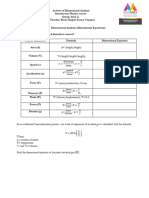 Activity of Dimensional Analysis (Intro A)