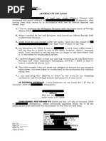 Affidavit of Loss-Receipts of Passport