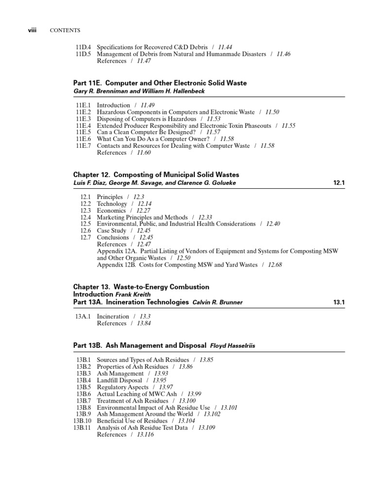 Frank Kreith, Tchobanoglous Handbook of Solid Waste Management