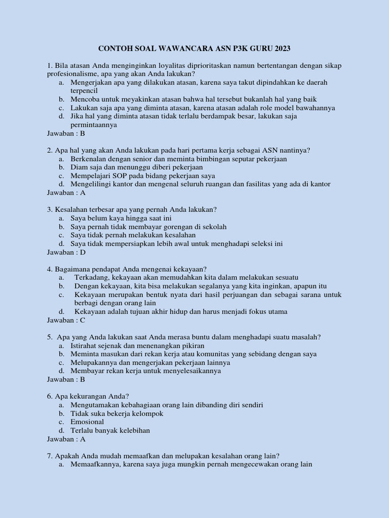 Soal P3k Guru Matematika