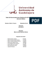 Taller de Recomendaciones Dietéticas en El Primer Nivel de Atención Médica