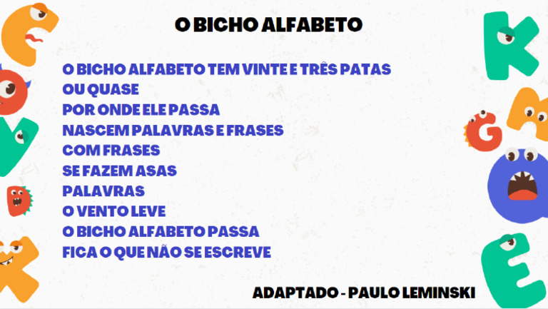 Cartaz Bicho Alfabeto | PDF
