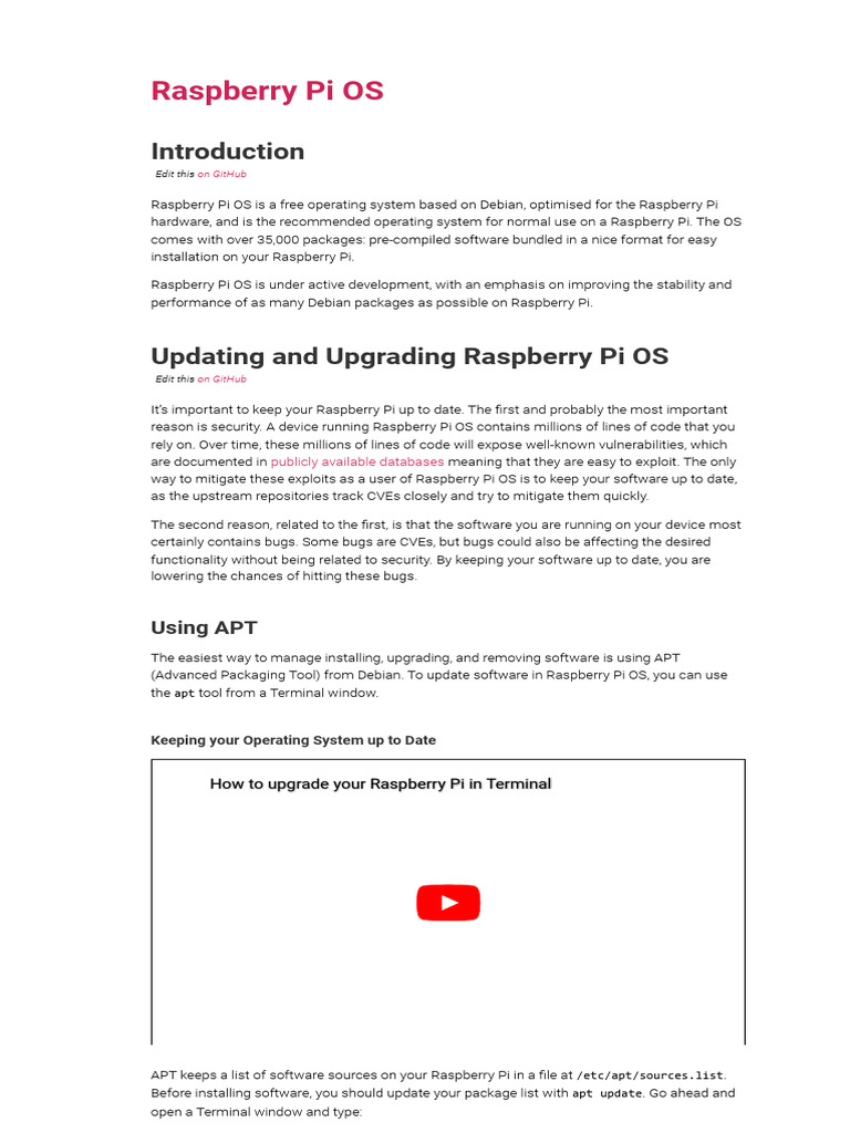 Raspberry Pi Documentation - Raspberry Pi OS | PDF | Raspberry Pi ...