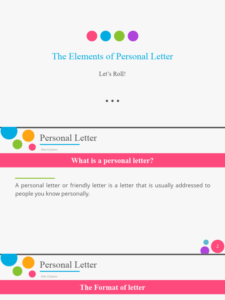 Elements of a Personal Letter | PDF