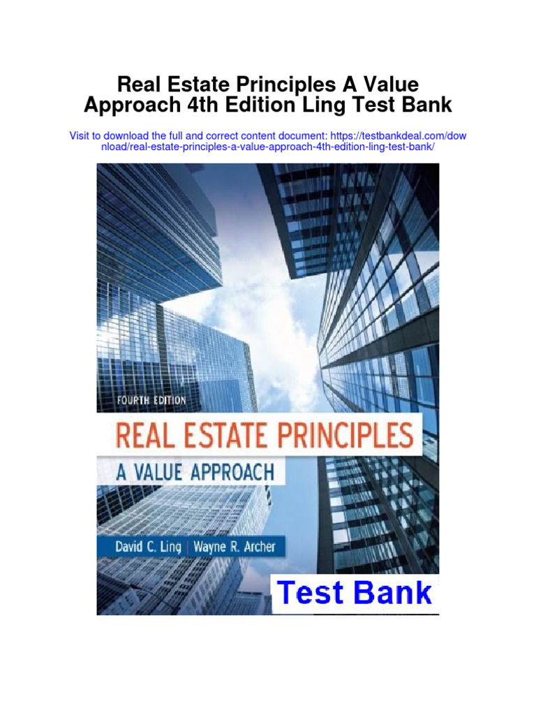 Instant Download Real Estate Principles A Value Approach 4th Edition