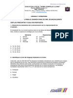 Lengua y Literatura Preguntas para El Examen Final 3ro.