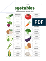 Colorful Illustrative Vegetables Vocabulary Worksheet