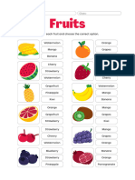 Colorful Illustrative Fruits Vocabulary Worksheet