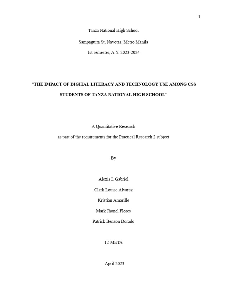 Impact Of Digital Literacy On Students Pdf Computers