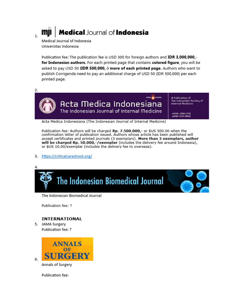 Medical Journal Of Indonesia Pdf Surgery Fee