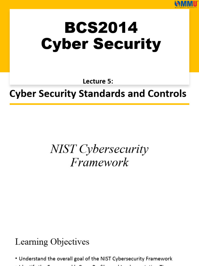 Lecture 5 Cyber Security Standards and Controls | PDF | Computer ...