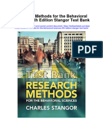 Instant Download Research Methods For The Behavioral Sciences 5th Edition Stangor Test Bank PDF Full Chapter