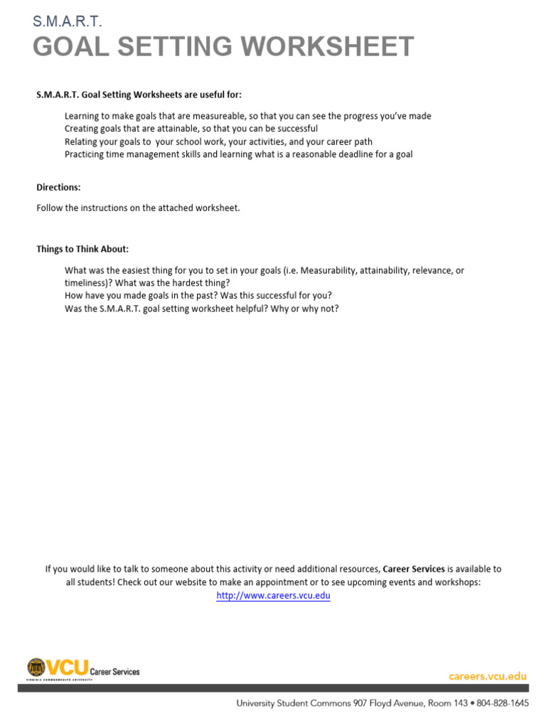 S M A R T GoalSetting PDF Goal Goal Setting