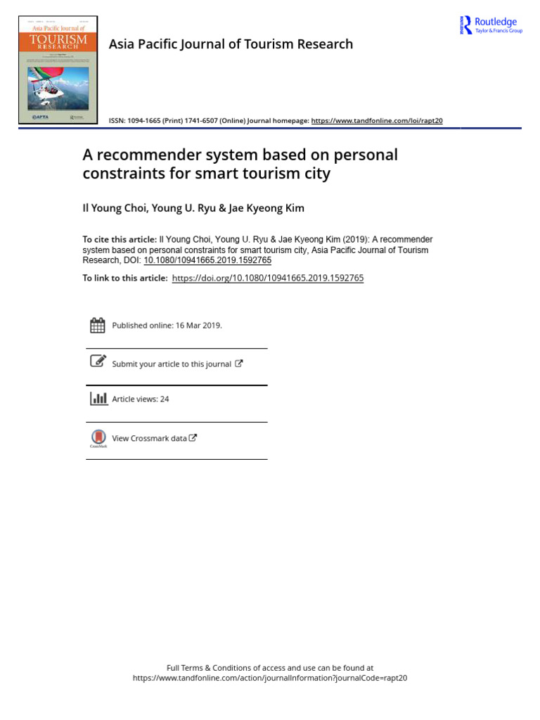 Personalized Travel Recommender System | PDF | Usability | Tourism