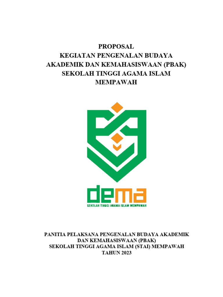 PBAK STAI Mempawah 2023: Proposal Kegiatan | PDF | Ilmu Sosial